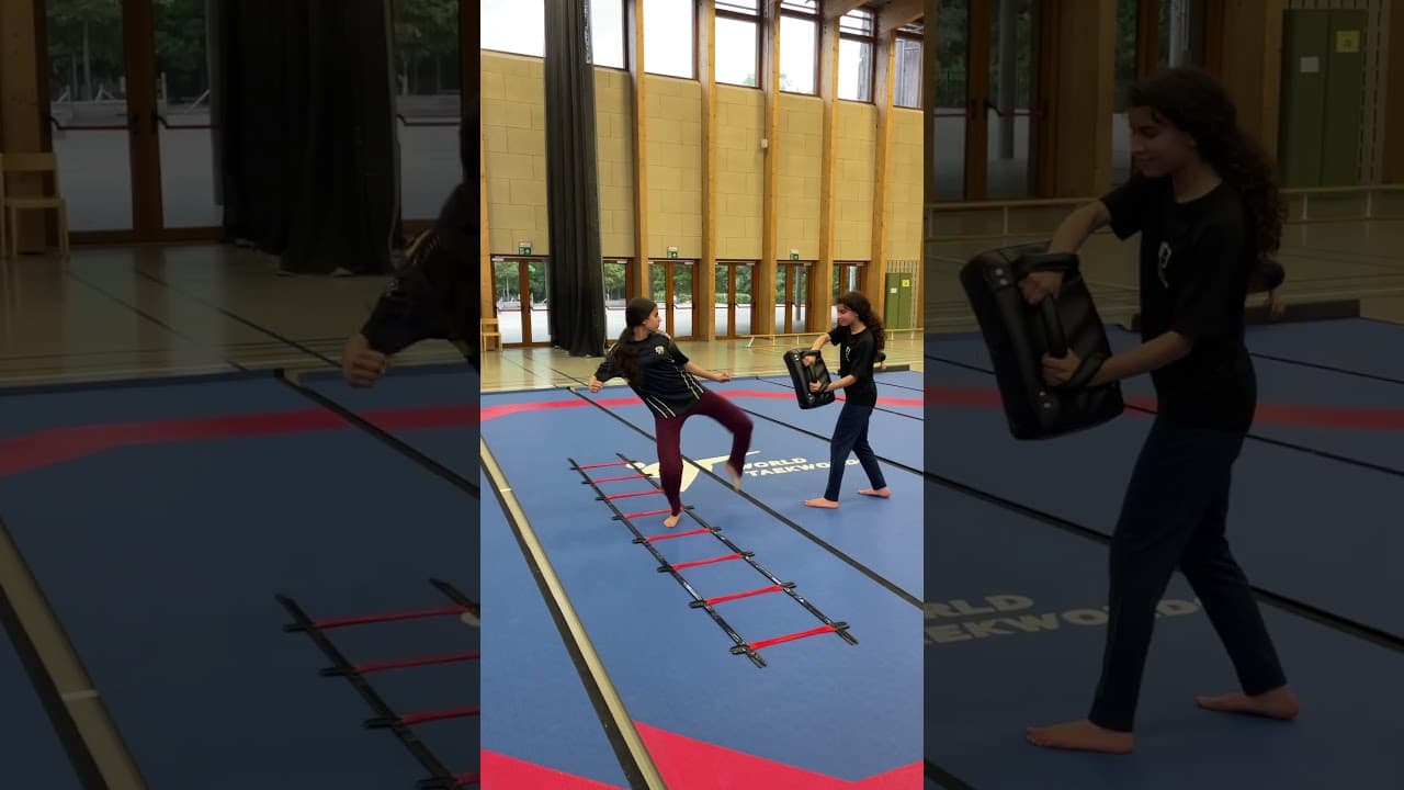 Taekwondo Stance Ladder Multidirectional Jump To Front-Leg Kick