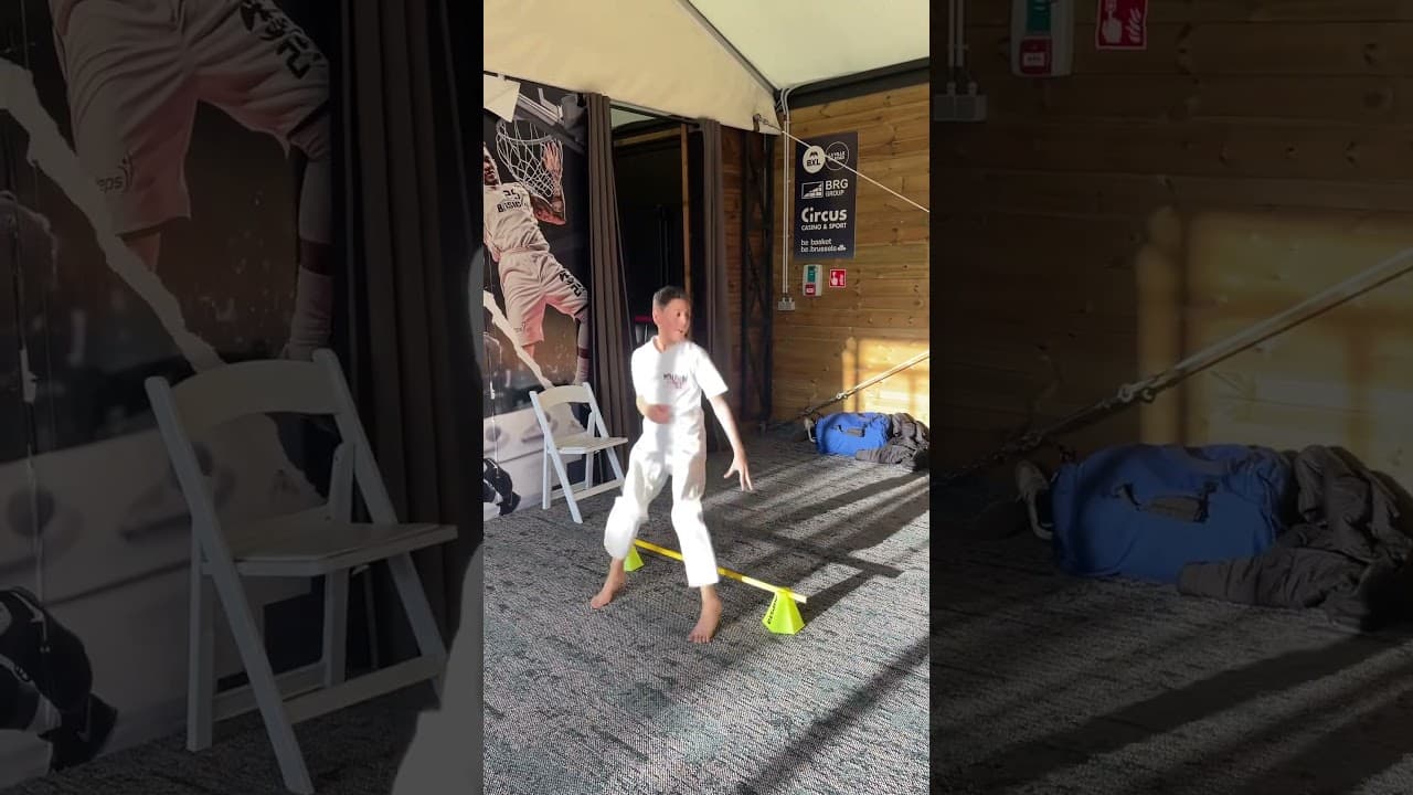 Taekwondo Stance Lateral Jumps on Hurdle for Power